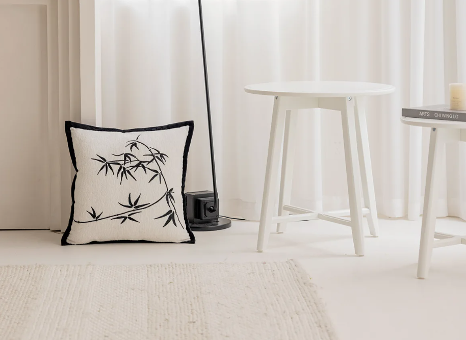 White & Black Patterned Pillow Sofa Cushion Cover