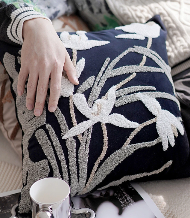 Peach Embroidered Sofa & Couch Cushion covers