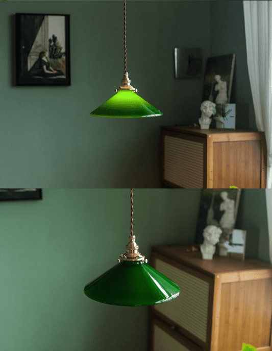 Vintage style  Green Glass pendant lights