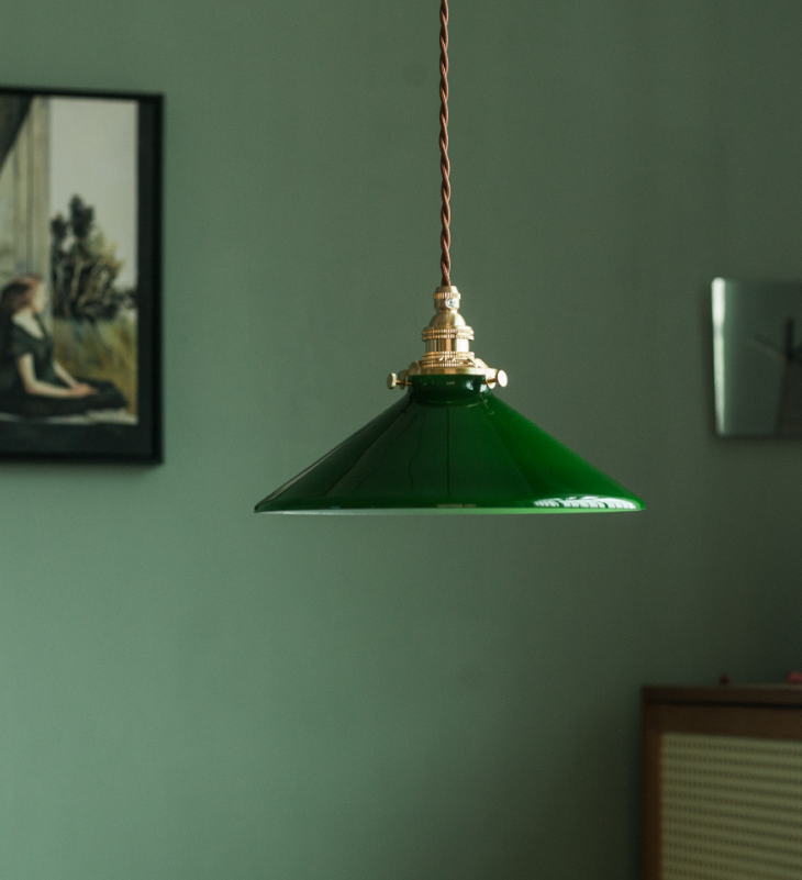 Vintage style  Green Glass pendant lights
