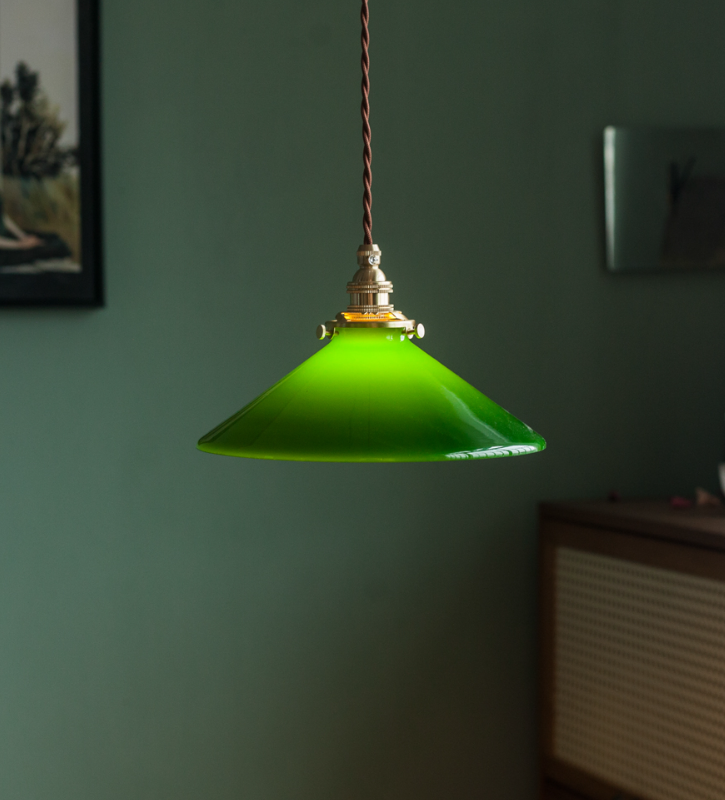 Vintage style  Green Glass pendant lights