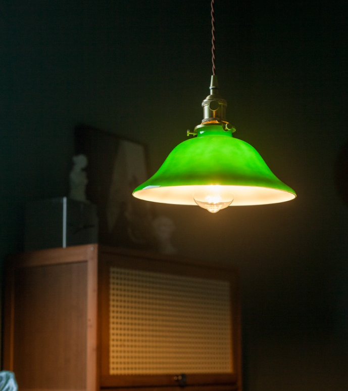 Vintage style  Green Glass pendant lights