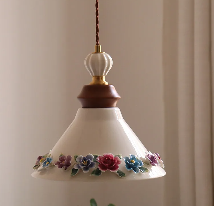 Japandi Clay Pendant Lamp-Artisanal Farmhouse hanging Light