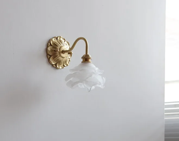 Antique Brass Scandinavian glass wall lamp