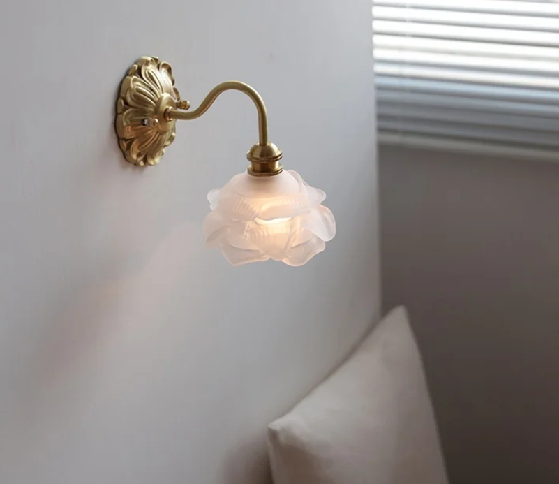Antique Brass Scandinavian glass wall lamp