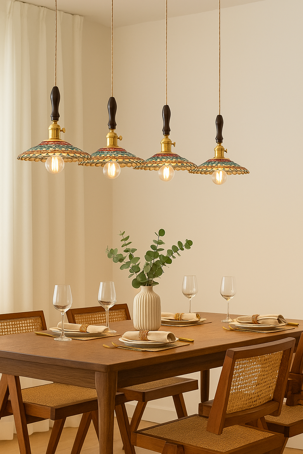 Bohemian Stained Glass Pendant Light