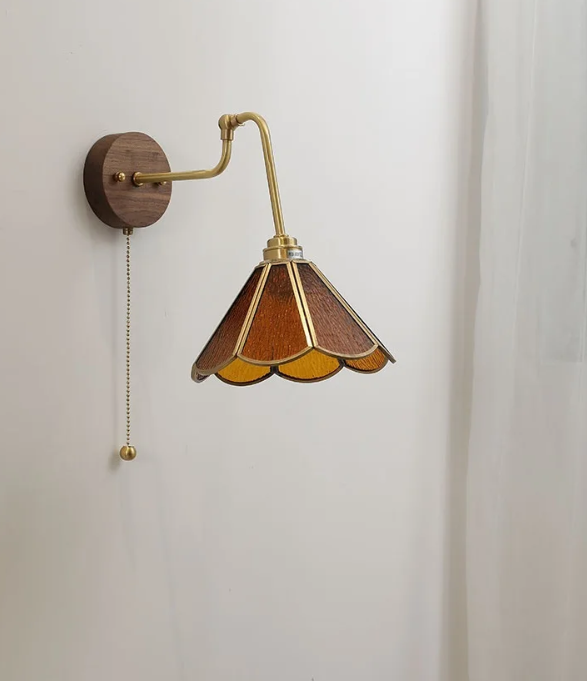 Antique Brass Scandinavian glass wall lamp