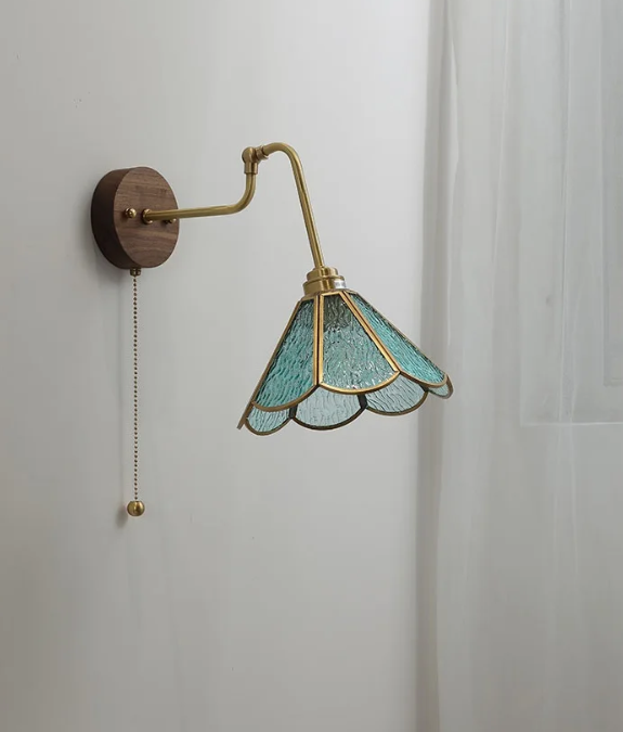 Antique Brass Scandinavian glass wall lamp