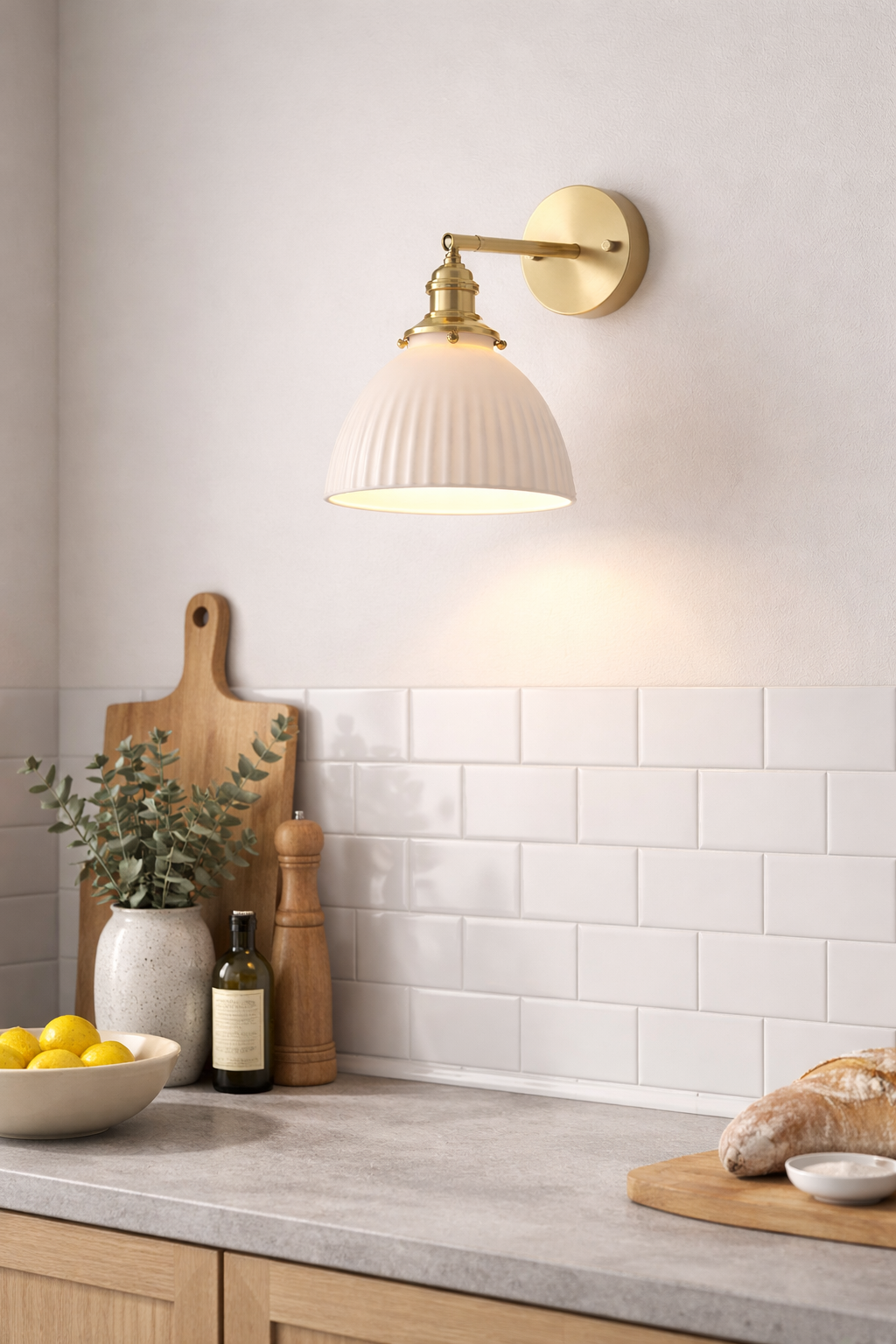Contemporary Ceramic White Plug-In wall Sconce-Nordic Style Lamp