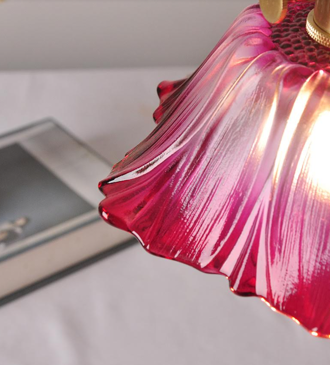Petal Radiance: Artistic Flower-Shaped Glass Pendant Lamp