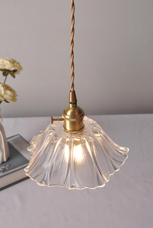 Petal Radiance: Artistic Flower-Shaped Glass Pendant Lamp