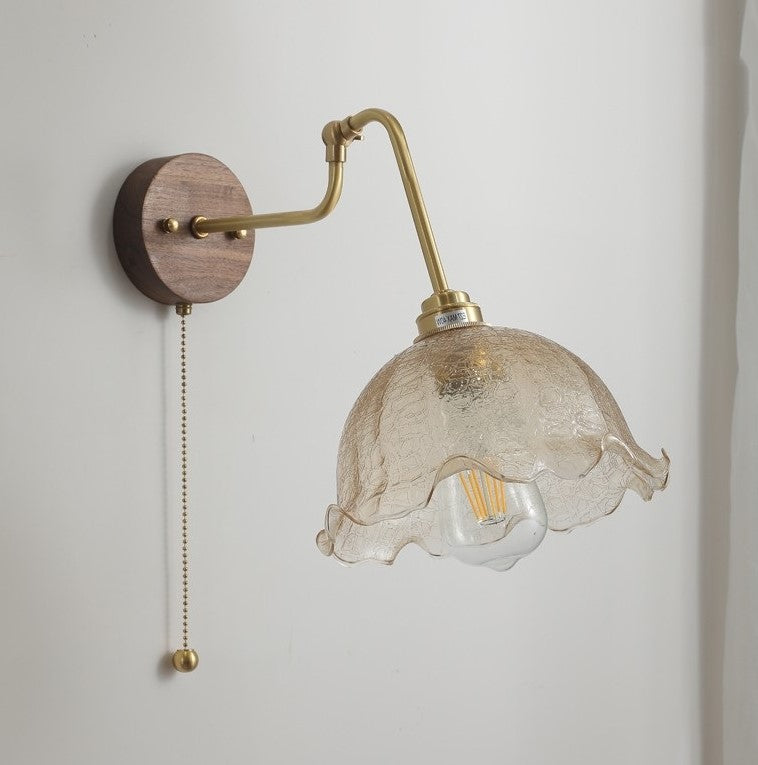 Antique Style Glass wall light /Brass wall lamp