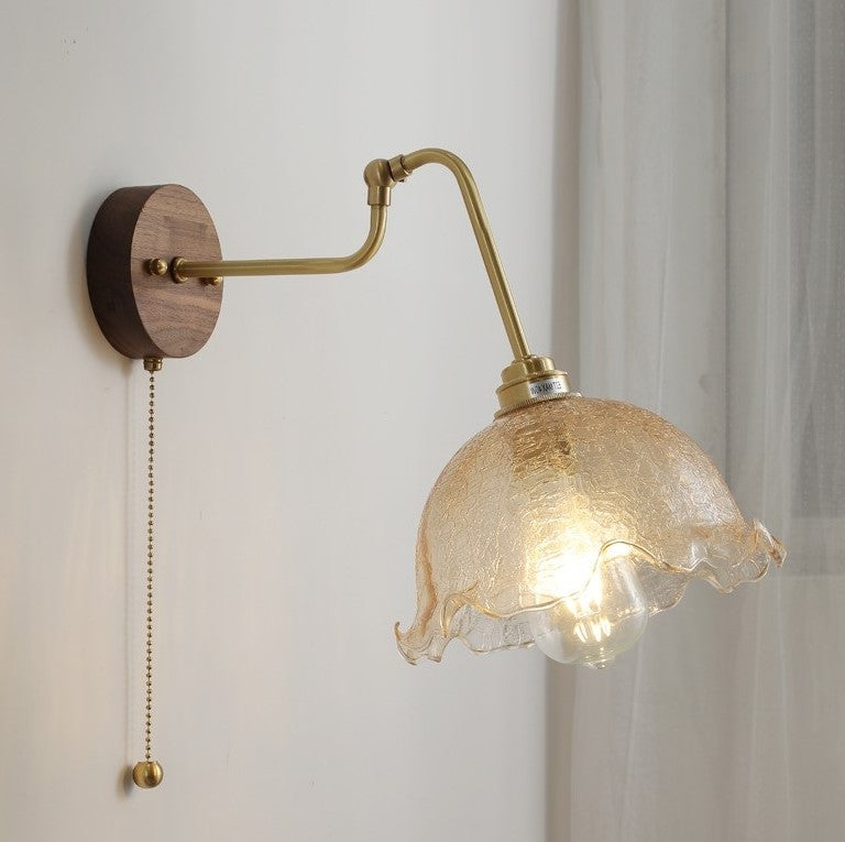 Antique Style Glass wall light /Brass wall lamp
