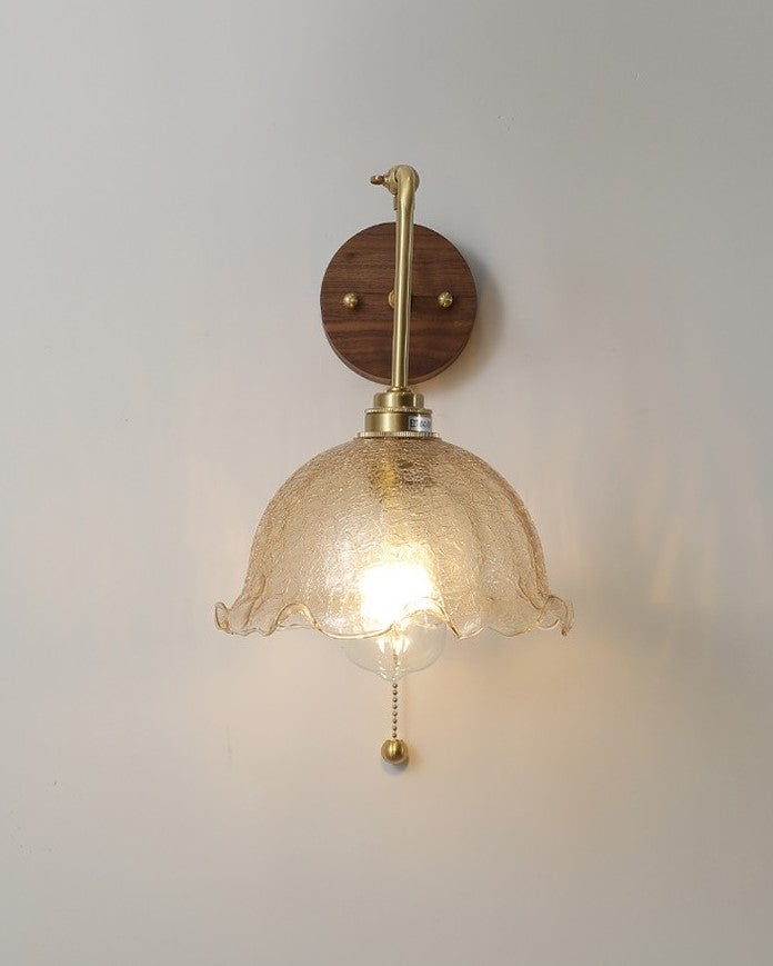 Antique Style Glass wall light /Brass wall lamp