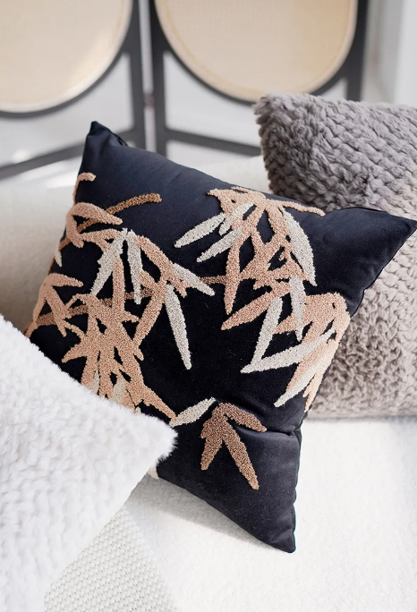 Peach Embroidered  Sofa & Couch Cushion covers