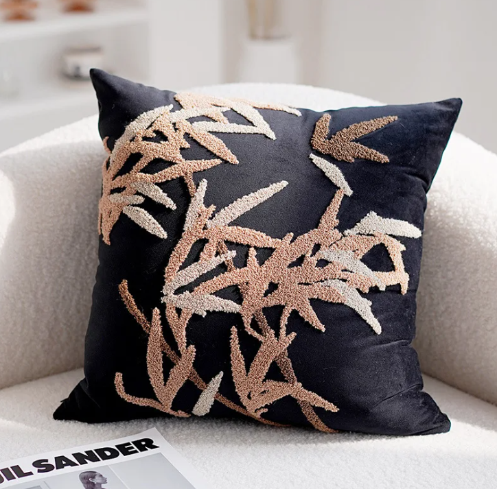 Peach Embroidered  Sofa & Couch Cushion covers