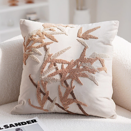 Peach Embroidered  Sofa & Couch Cushion covers