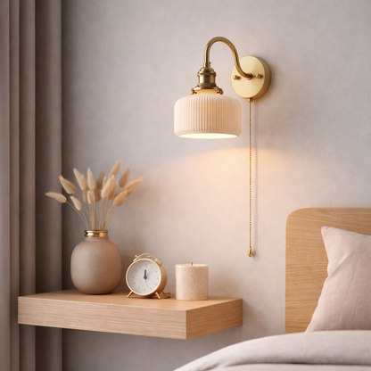 Modern minimalist ceramic wall sconce by Mashal Designs