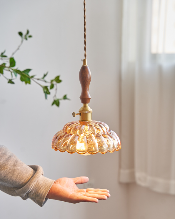 Blossom Hex Honeycomb Inspired Clear Flower Pendant Light