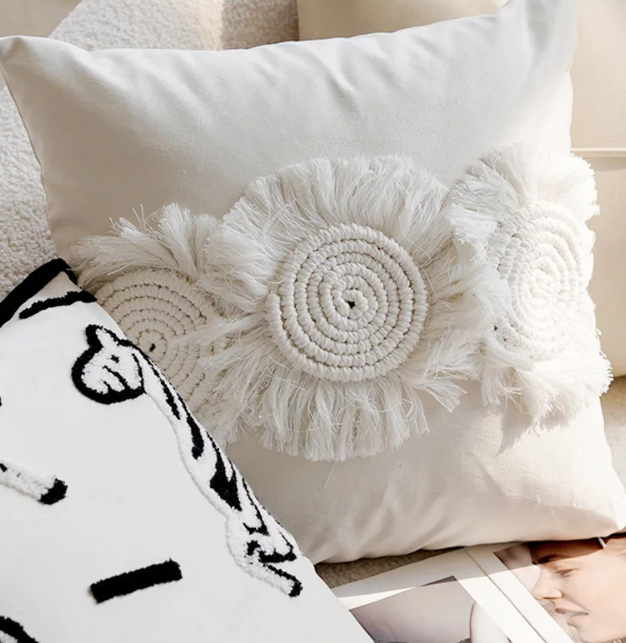 White Faux Fur & Velvet Pillow Covers – Luxe Satin Multi-Style Cushion Covers
