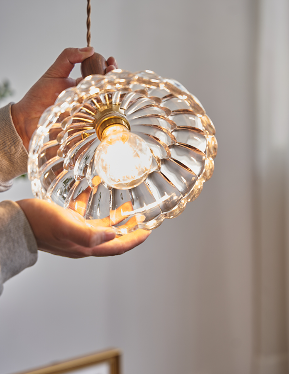 Blossom Hex Honeycomb Inspired Clear Flower Pendant Light