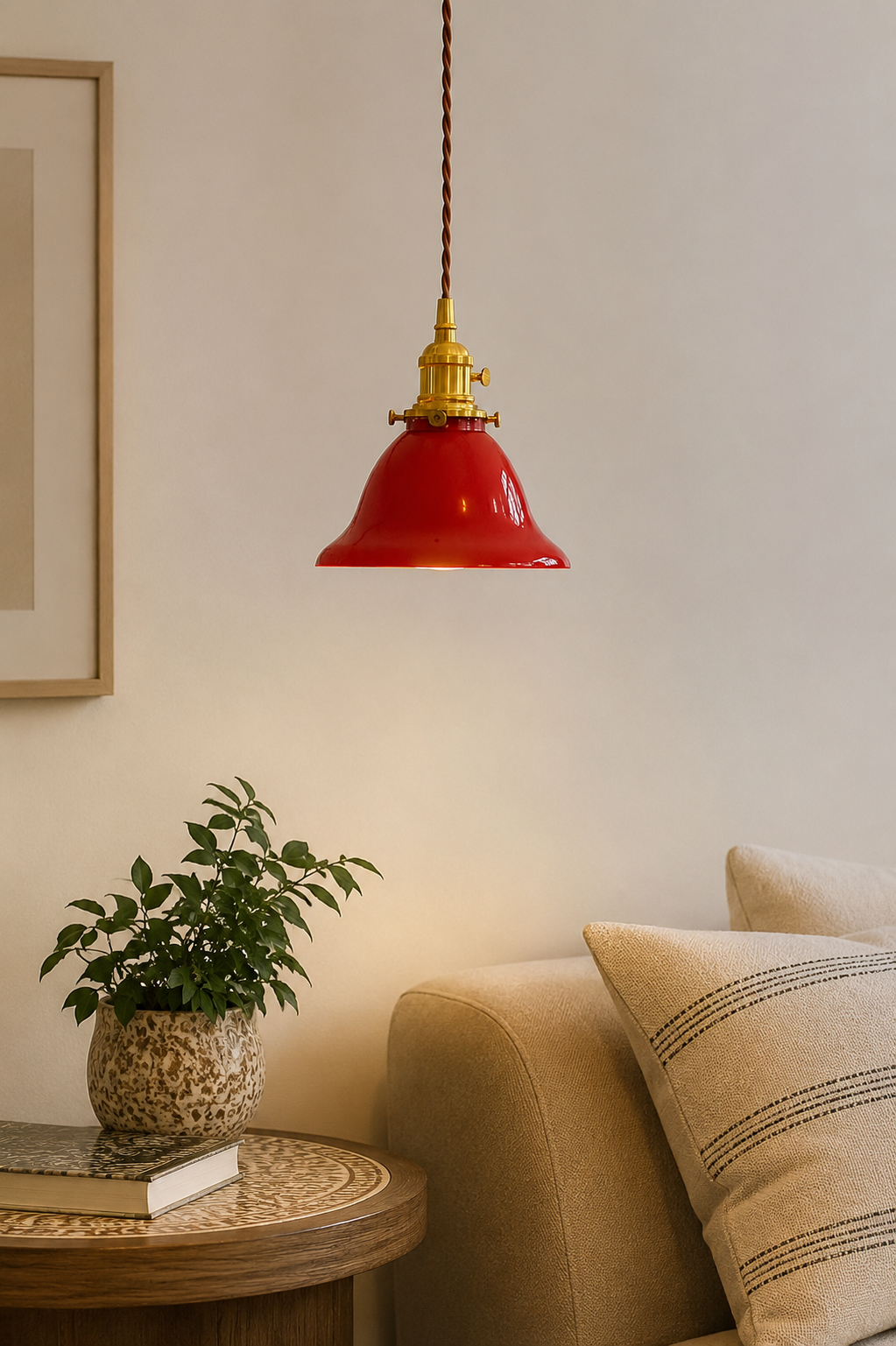 Red Glass Pendant lights | Cafe-restaurant spa lighting
