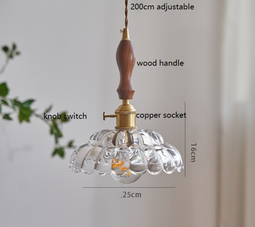 Blossom Hex Honeycomb Inspired Clear Flower Pendant Light