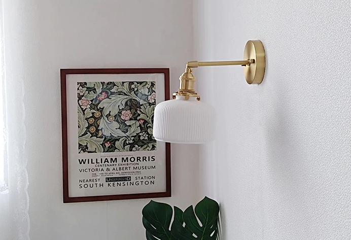 Swing Arm Ceramic Wall Sconce, Vintage Ceramic Light