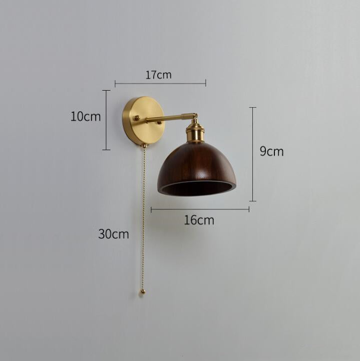 Natural Radiance: Handcrafted Walnut Wood Wall Lamp