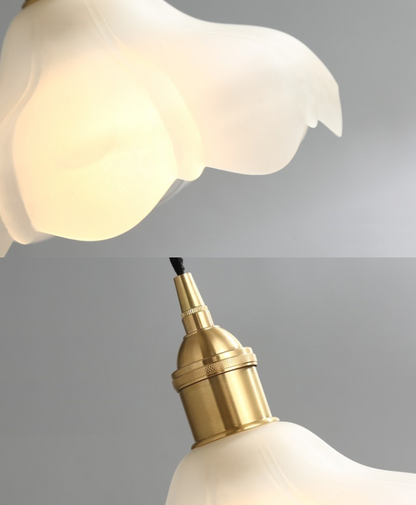Ethereal Elegance, White Flower Glass Pendant Lights