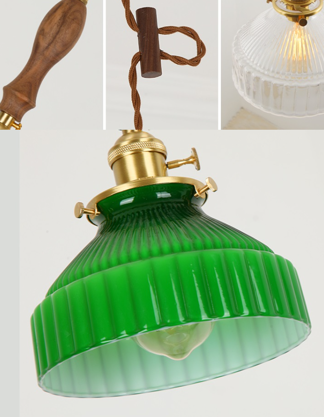 Vintage Style Green Glass Pendant Lights for Timeless Charm