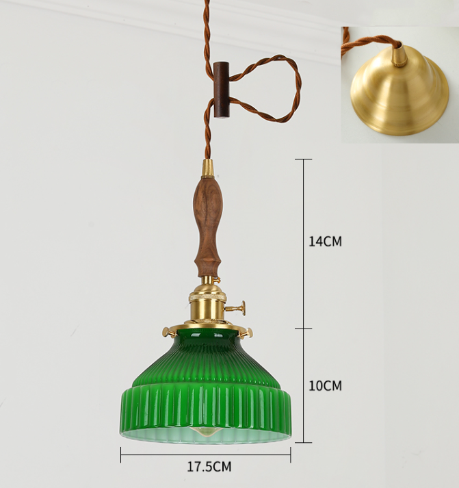 Vintage Style Green Glass Pendant Lights for Timeless Charm