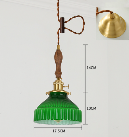 Vintage Style Green Glass Pendant Lights for Timeless Charm