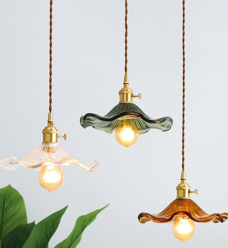 Flower Glass Pendant Light,  Vintage Style Lights