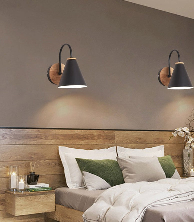 Wood Wall Sconces/ Nordic lampshade