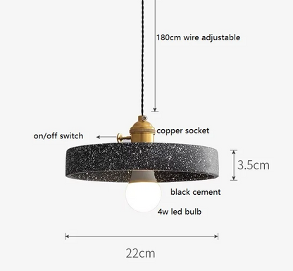 Industrial Cement Hanging Light- Terrazzo hanging lights