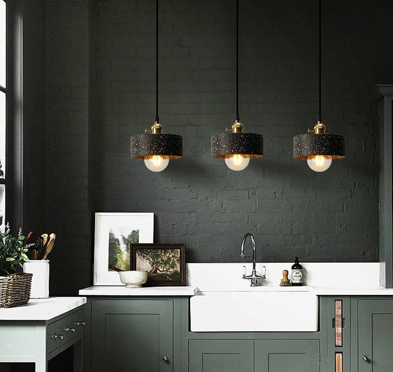 Industrial Cement Hanging Light- Terrazzo hanging lights