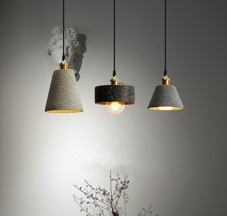 Gray and Black concrete lights