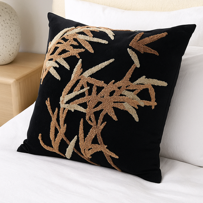 Brown-Black Tufted Embroidered  Sofa & Couch Cushion covers