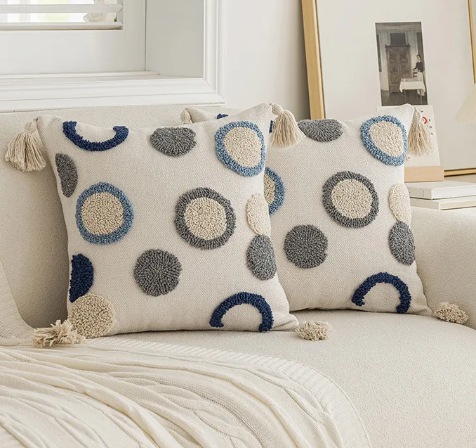 Tufted Punch Needle Pillow Case – Luxury-Embroidered Cushion covers