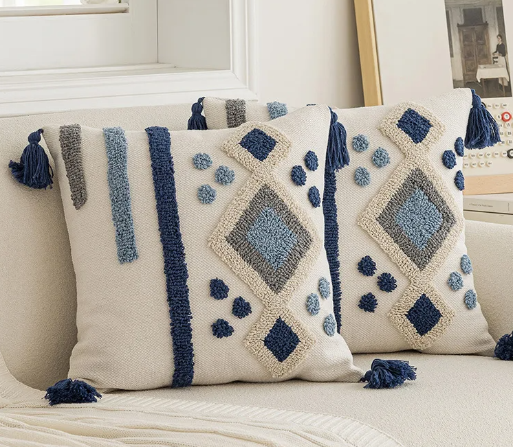 Tufted Punch Needle Pillow Case – Luxury-Embroidered Cushion covers