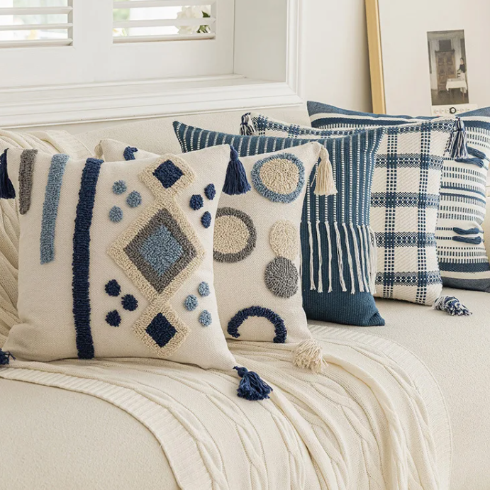 Tufted Punch Needle Pillow Case – Luxury-Embroidered Cushion covers