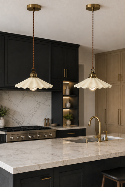 Industrial Vintage Ceramic pendant light| Retro farmhouse Ceiling lamp
