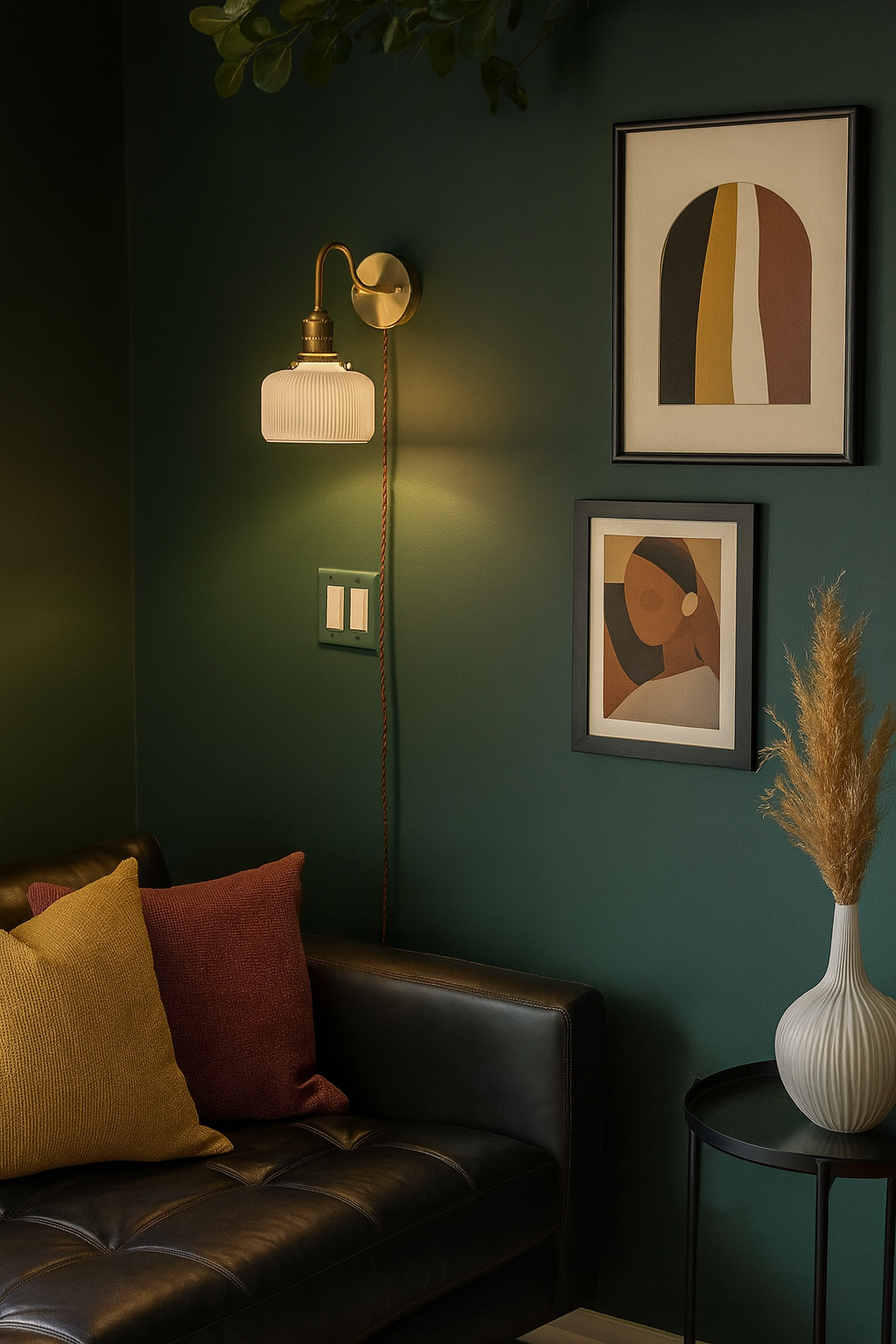 Mid-centaury Modern Brass Wall lamp with White Ceramic lampshade