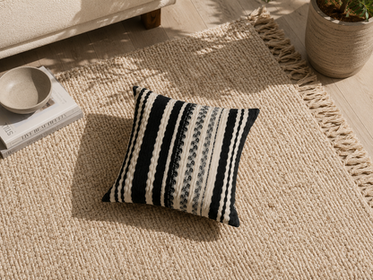 Bohemian Style Black Stripped throw Pillow Covers for Couch