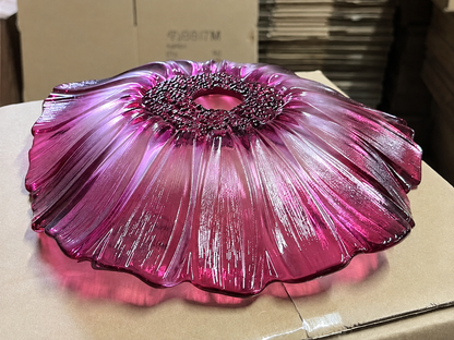 Fuchsia Pink Glass Pendant Light – Decorative Stained glass lights