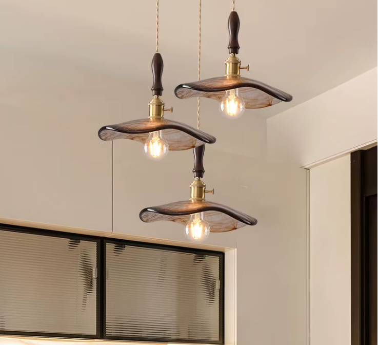Brown Glass Swivel Pendant Lights - Hanging lamp for Hotel Restaurants