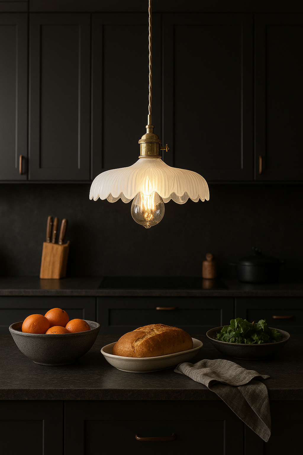 Retro Opal Shade Light, Multi-Color Glass Pendant Lights