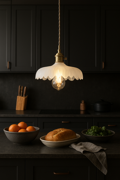 Retro Opal Shade Light, Multi-Color Glass Pendant Lights