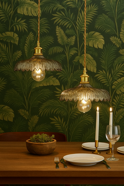 Retro Opal Shade Light, Multi-Color Glass Pendant Lights